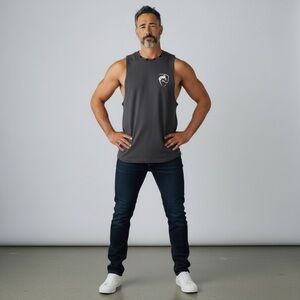 Alphalete Men's Crew Neck Pullover Tank Top Gray‎ Size Small